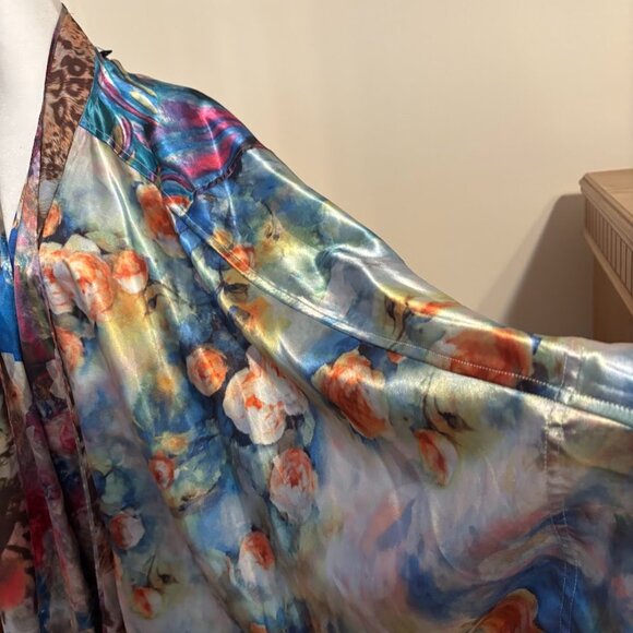 NWT JOHN MARK Multicolor REVERSIBLE Kimono - Size 3x (Polyester/Spandex) - Picture 7 of 12